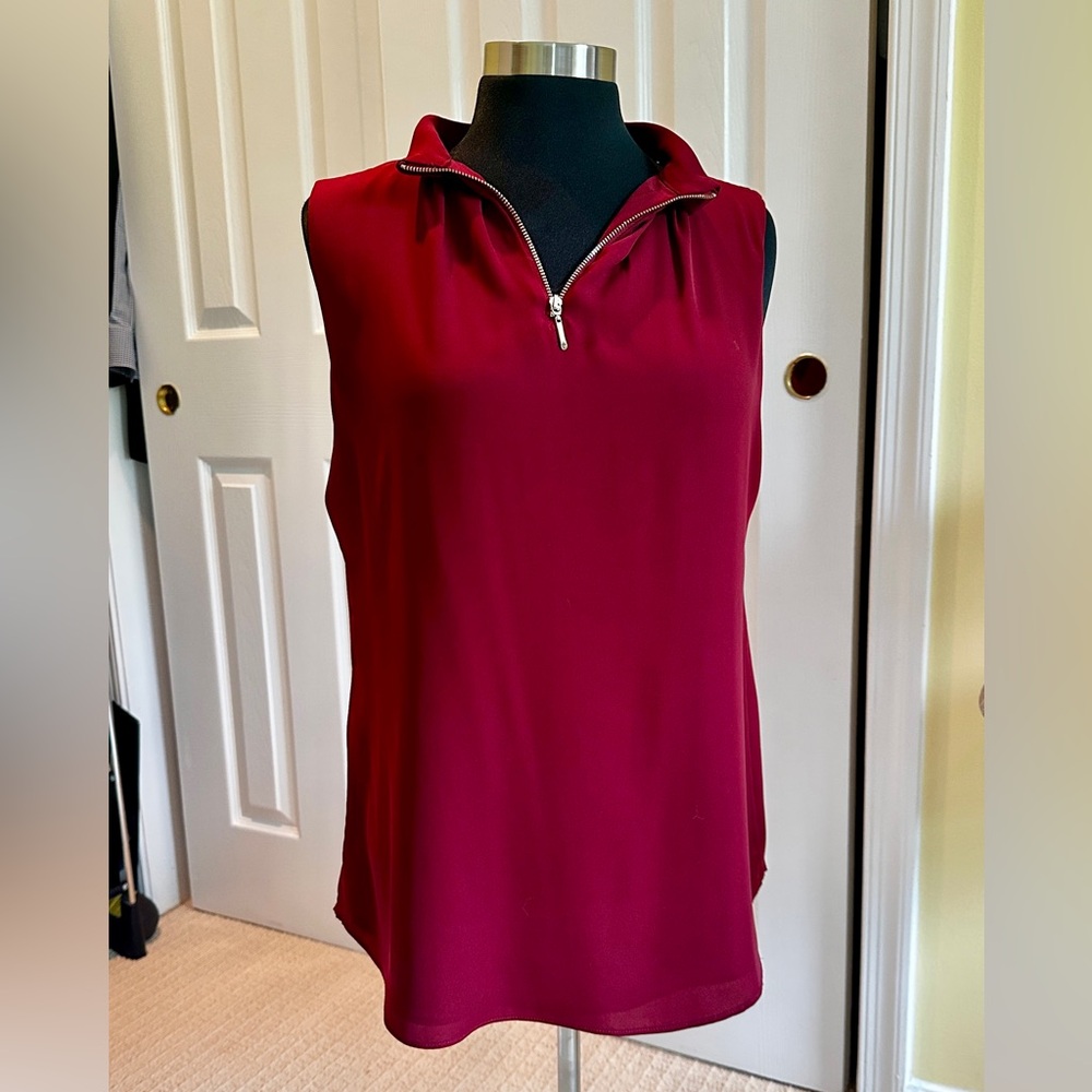 White House black market maroon zip up top. Size medium